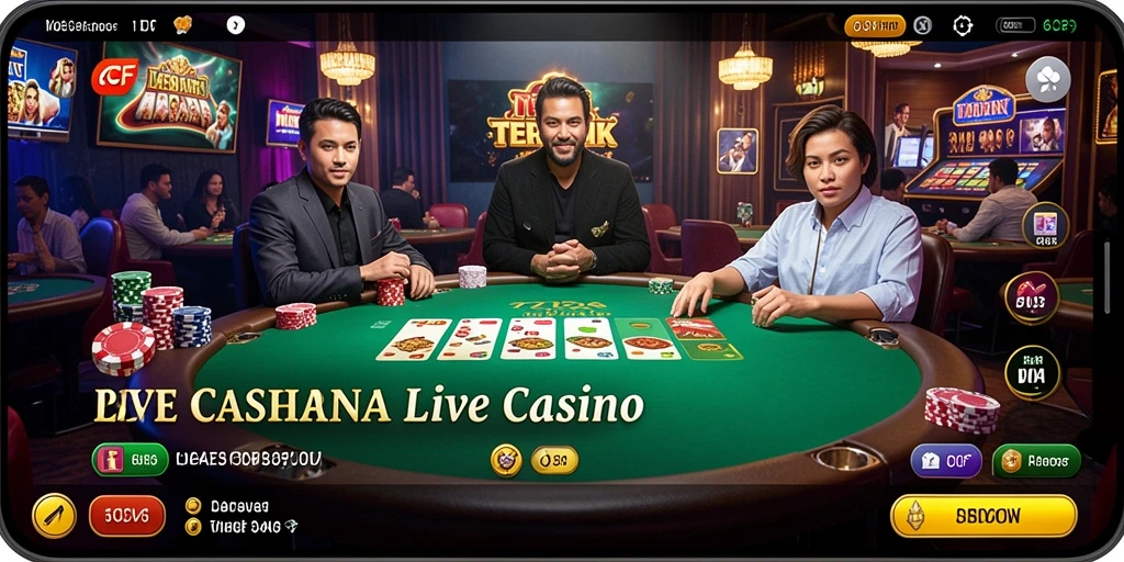 Tampilan permainan Live Casino yang menarik dan interaktif di 6CF.