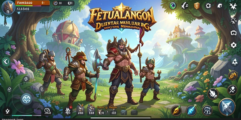 Screenshot gameplay RPG 8II menampilkan pertarungan seru dan strategi.