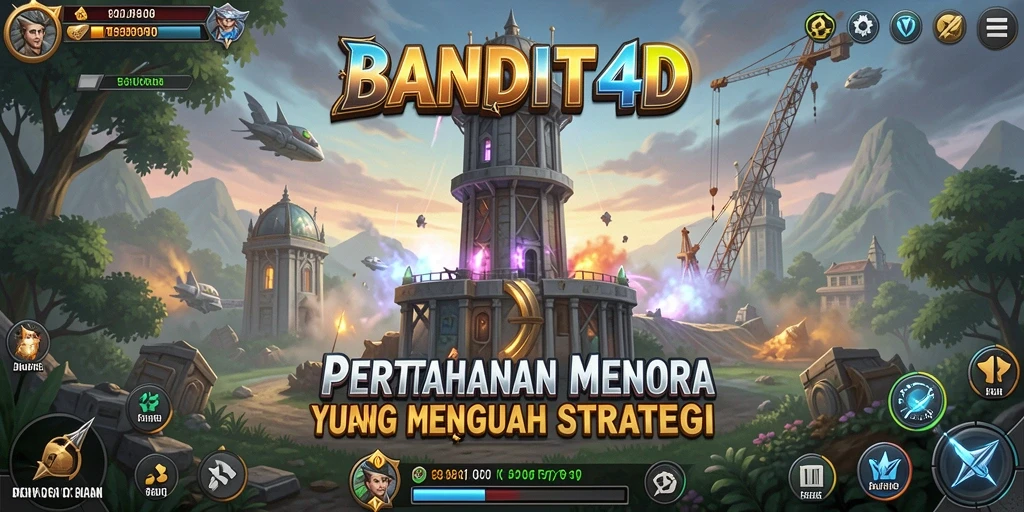 Tampilan gameplay BANDIT4D yang seru dan menegangkan dalam pertahanan menara.