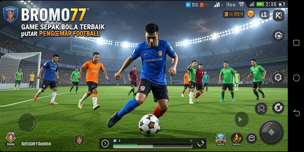 Tampilan menarik gameplay BROMO77 yang penuh aksi sepak bola.
