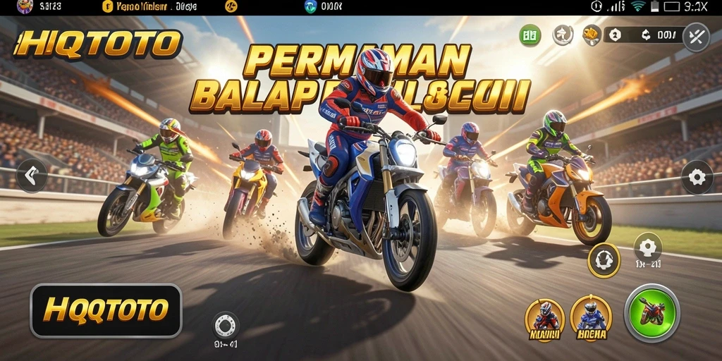 Tampilan menarik dari gameplay balap HQTOTO yang mendebarkan.