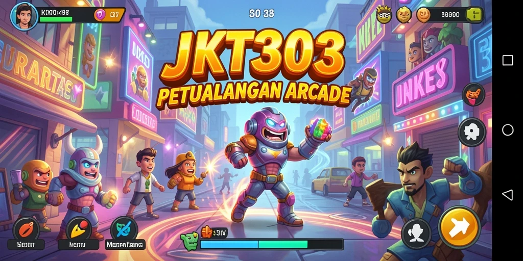 Screenshot JKT303 menunjukkan momen mendebarkan dalam gameplay Arcade.