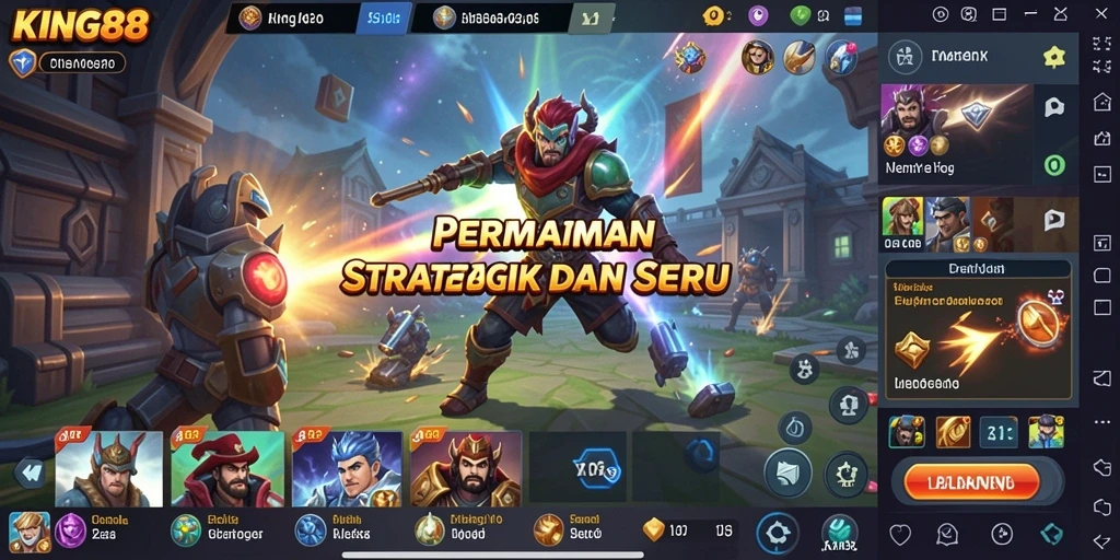 Tampilan gameplay seru dan menegangkan dari KING88.