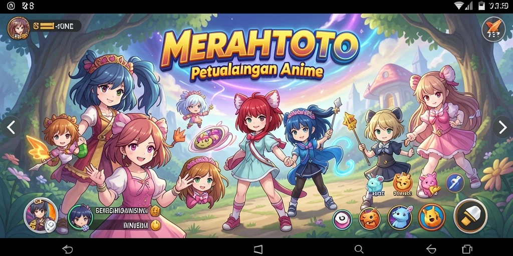 Tampilan seru gameplay dalam dunia Anime.