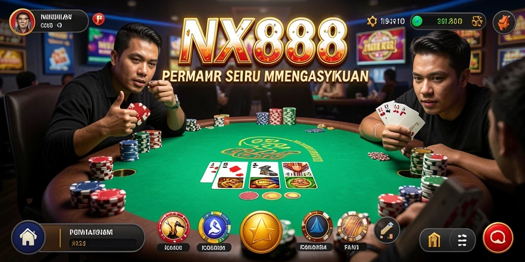 Screenshot NX888 menampilkan serunya permainan Poker yang menghibur.